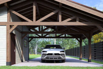 Деревянный навес с хозблоком Граф